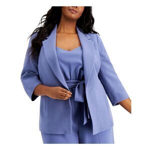 BAR III Womens Stretch Shoulder Pads Long Sleeve Collared Formal Blazer Jacket
